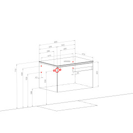 Меблі Остiн білий мат зі стільницею 70 см та умивальником Zero 46