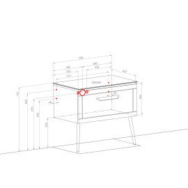 Тумба Сiєна білий мат зі стільницею 80 см та умивальником One 67 см Овал чорний