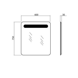 Дзеркало Гамма 60 см з LED підсвіткою