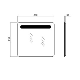 Дзеркало Гамма 80 см з LED підсвіткою