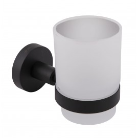 8121 BLACK Склянка для зубних щіток GLORIA, скло, ..