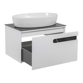 Меблі Остiн білий мат зі стільницею 70 см та умивальником One 67 см Овал