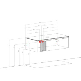 Тумба Манхеттен білий мат зі стільницею 100 см та умивальником One 67 см Овал чорний