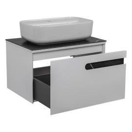 Тумба Остiн білий мат зі стільницею 70 см та умивальником "Aqua" 60 см