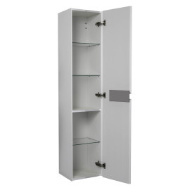 Пенал "OSTIN" правий (білий мат, декор сірий мрамор, консольний)