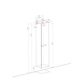 Пенал "OSTIN" правий (білий мат, декор сірий мрамор, консольний)