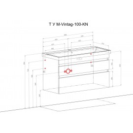Тумба Вінтаж консольная 100 см з умивальником Frame (Севілья)