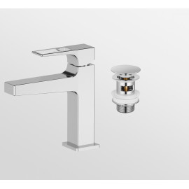 90873 SHARP хром Змішувач для умивальника з донним клапаном