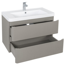 Меблі Акцент ЛЮКС (STONE-GREY-MATT) з умивальником Ваr 75 см (консольні)