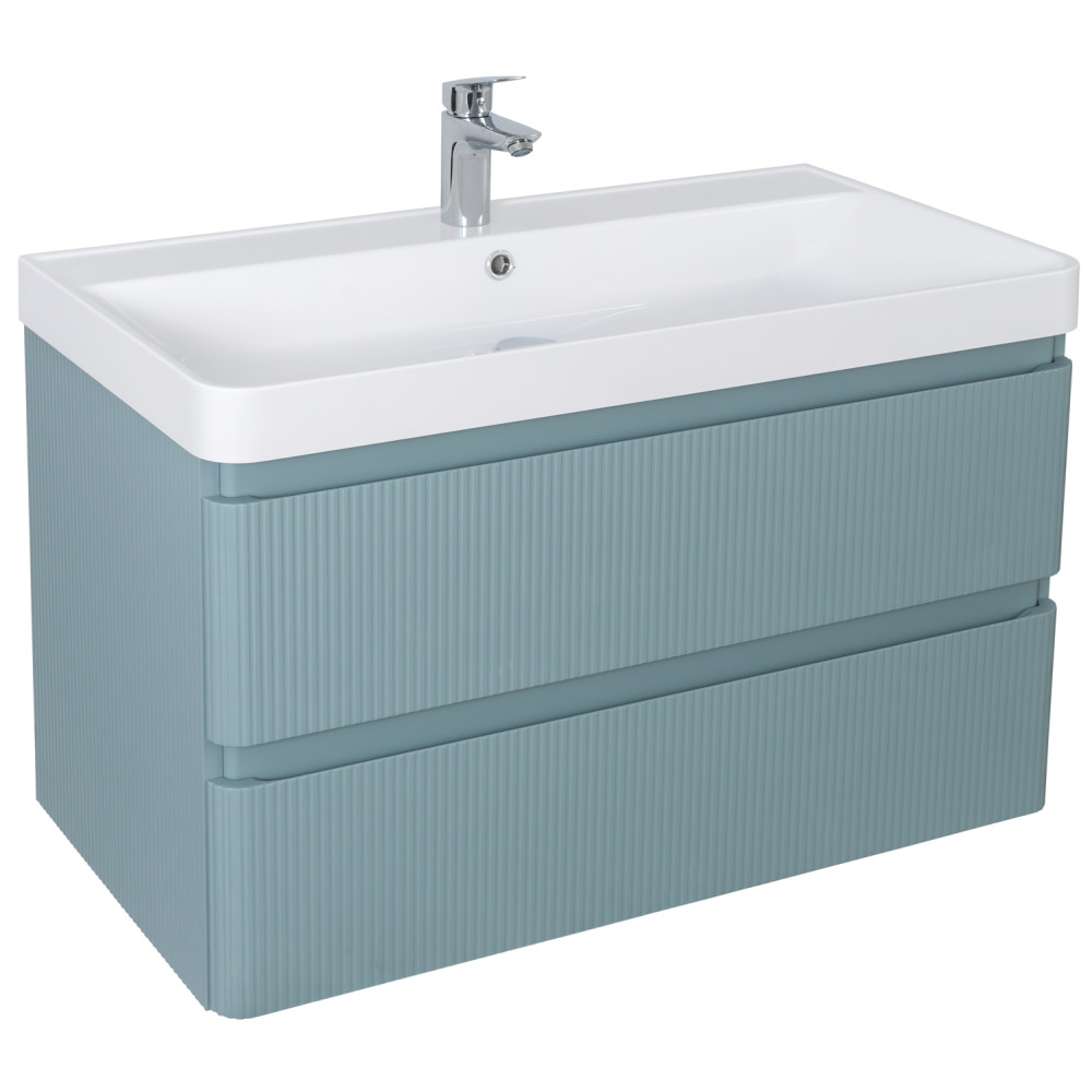 Меблі Акцент ЛЮКС (MINERAL-BLUE-MATT) з умивальником Deep 90 см (консольні)