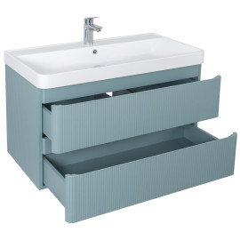 Меблі Акцент ЛЮКС (MINERAL-BLUE-MATT) з умивальником Deep 90 см (консольні)