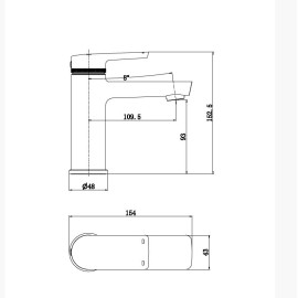 Змішувач для умивальника Opus чорний