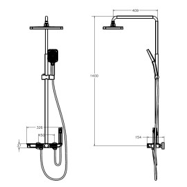 VENTI 02 GUN METAL Душова система