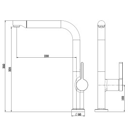 Змішувач кухонний Rimini 02 STAINLESS STEEL
