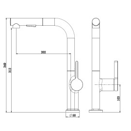 Змішувач кухонний Rimini 06 STAINLESS STEEL
