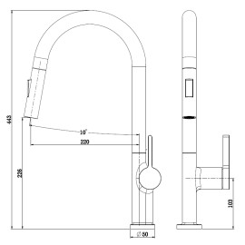Змішувач для кухні Bari 02 чорний мат