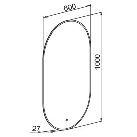 Дзеркало Solar 60x100 см UNI sensor з підсвіткою овальне