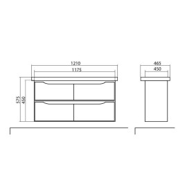 Меблі Венеція 120 см з умивальником Пінто консольна