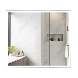 Дзеркало Люче black 80x70, сенсор, підсвітка