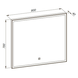 Дзеркало Люче white 80x70, сенсор, підсвітка