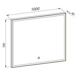 Дзеркало Люче white 100x70, сенсор, підсвітка