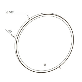 Дзеркало Лоренцо black D-50, сенсор, підсвітка