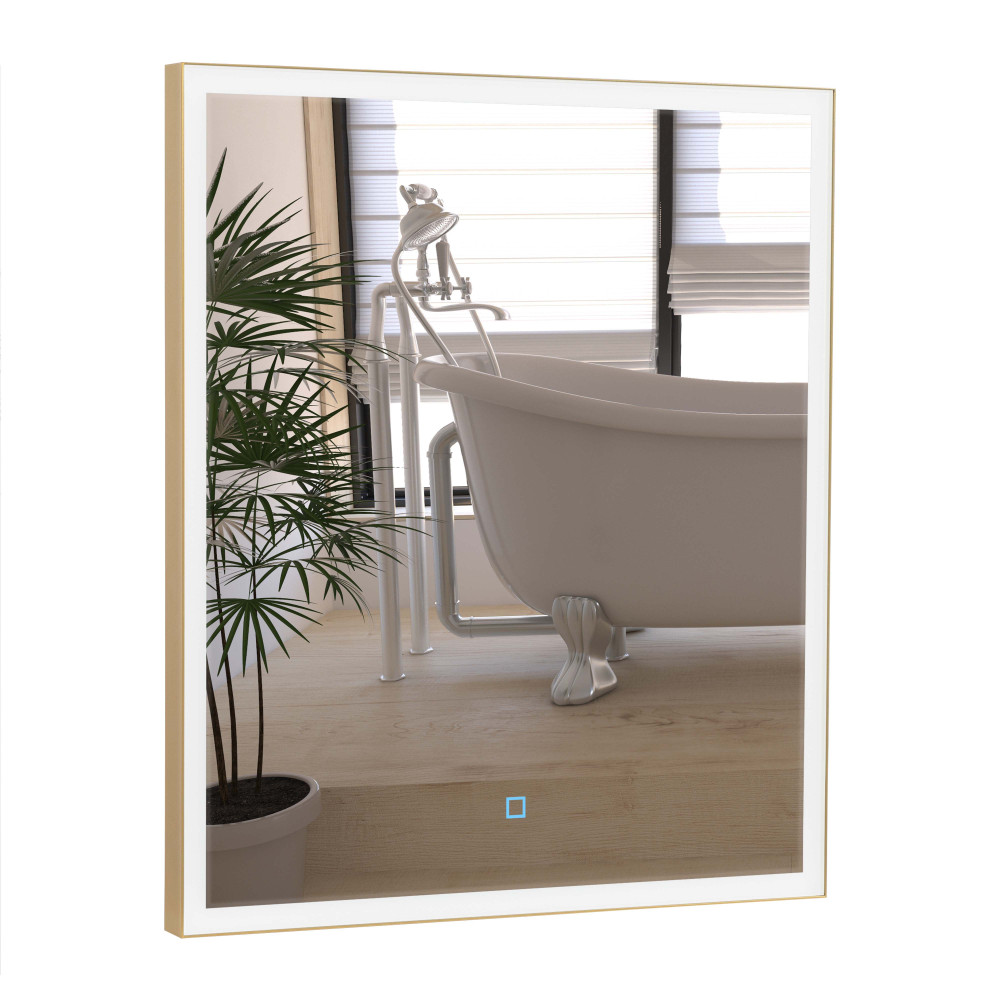 Дзеркало Люче gold 60x70, сенсор, підсвітка