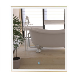 Дзеркало Люче gold 60x70, сенсор, підсвітка