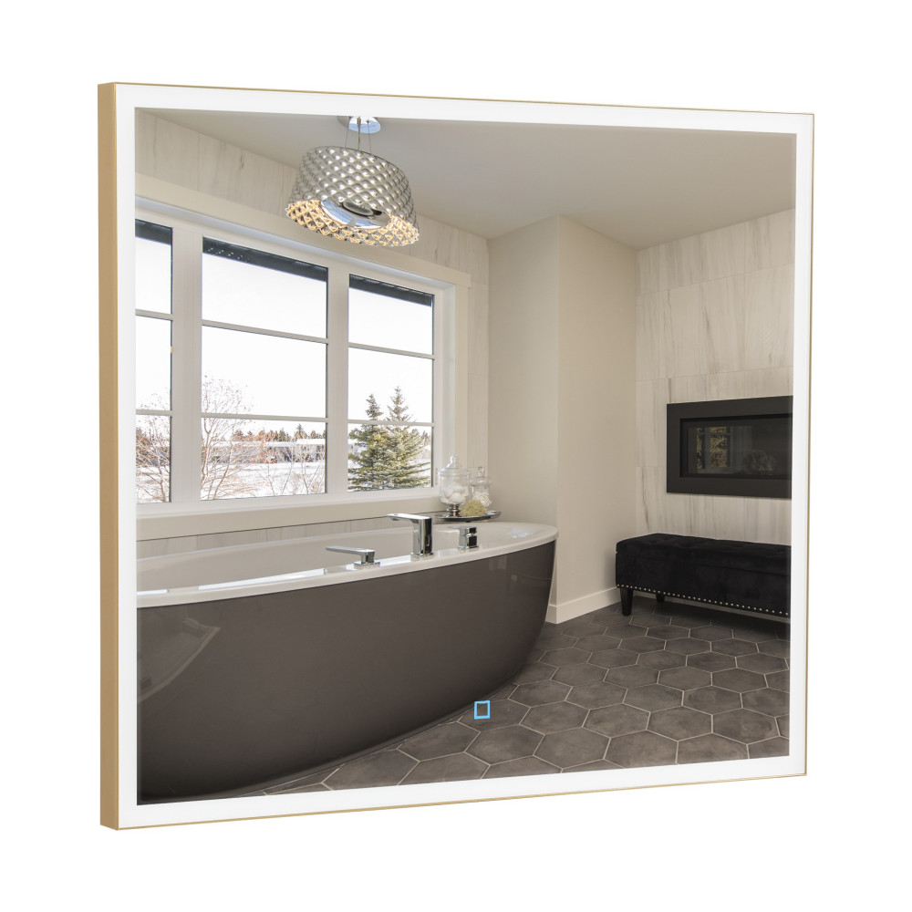 Дзеркало Люче gold 80x70, сенсор, підсвітка