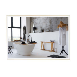 Дзеркало Люче gold 100x70, сенсор, підсвітка