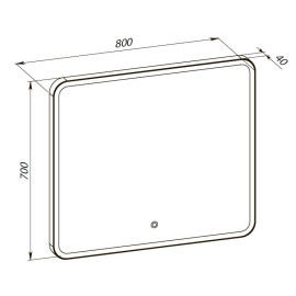 Дзеркало Люче gold 80x70, сенсор, підсвітка