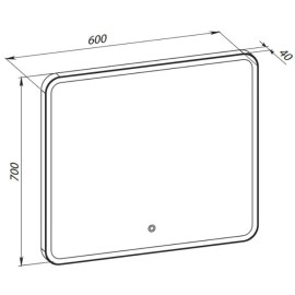 Дзеркало Донато white 60х70, сенсор, підсвітка