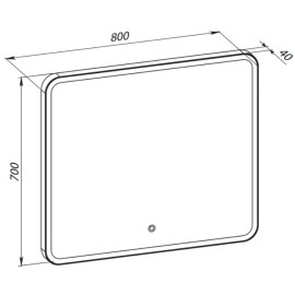 Дзеркало Донато black 80х70, сенсор, підсвітка