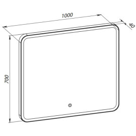 Дзеркало Донато black 100х70 sensor з підсвічуванням