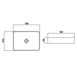 Умивальник Venus Dark Rectangle Marble
